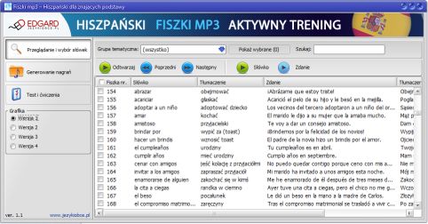 Lista nagrań, słówek i zdań