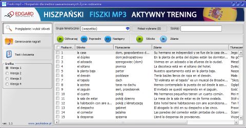 Lista nagrań, słówek i zdań