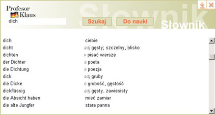 Słownik - wszystkie obecne w programie słowa i wyrażenia