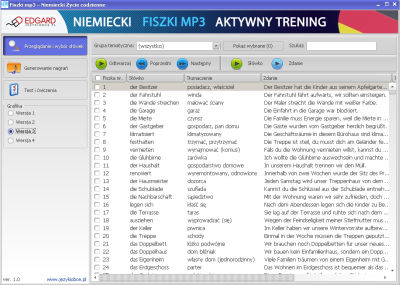 Lista nagrań, słówek i zdań