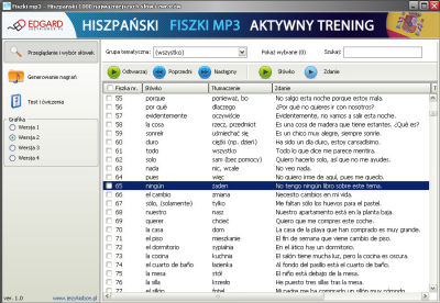 Lista nagrań, słówek i zdań